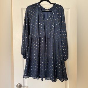 Navy Blue | Blu Pepper Babydoll Dress
